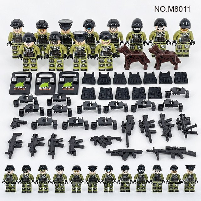 Meigao Spezialdienstteam M8011 Polizei-Kleinpartikel-Bausteine Spielzeugpuppe - Bild 1