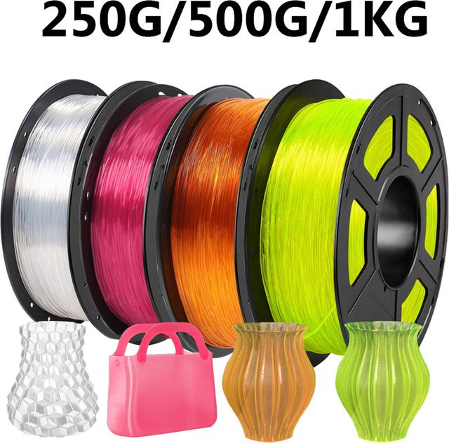 EasyThreed TPU Filament Transparent Rosa Orange Gelb 1,75mm für FDM 3D-Drucker - Bild 1