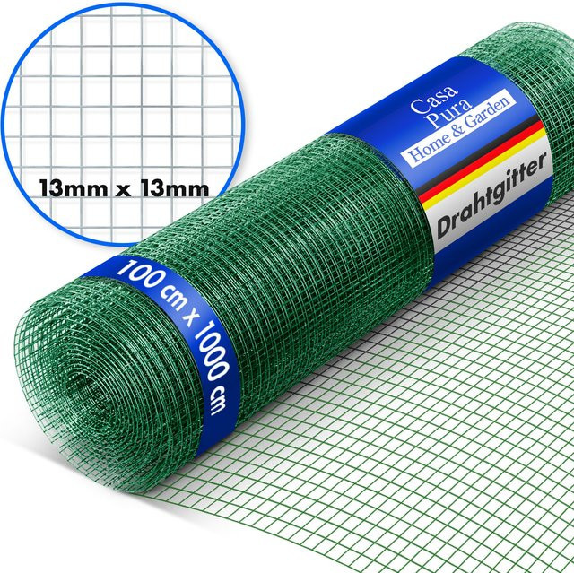 Floordirekt Volierendraht PVC-beschichtet geschweißt, Grün, Maschenweite: 12,7 x 12,7 mm - Bild 1