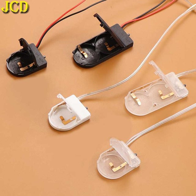JCD 5er Set CR2032 Knopfzellen Batteriehalter mit Doppel-Slot, Abdeckung und Ein-Aus-Schalter, Schwarz - Bild 1