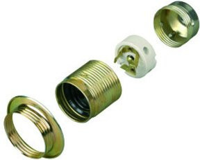 REV Lampenfassung E27 aus Messing mit maximal 100W in Gold - Bild 1
