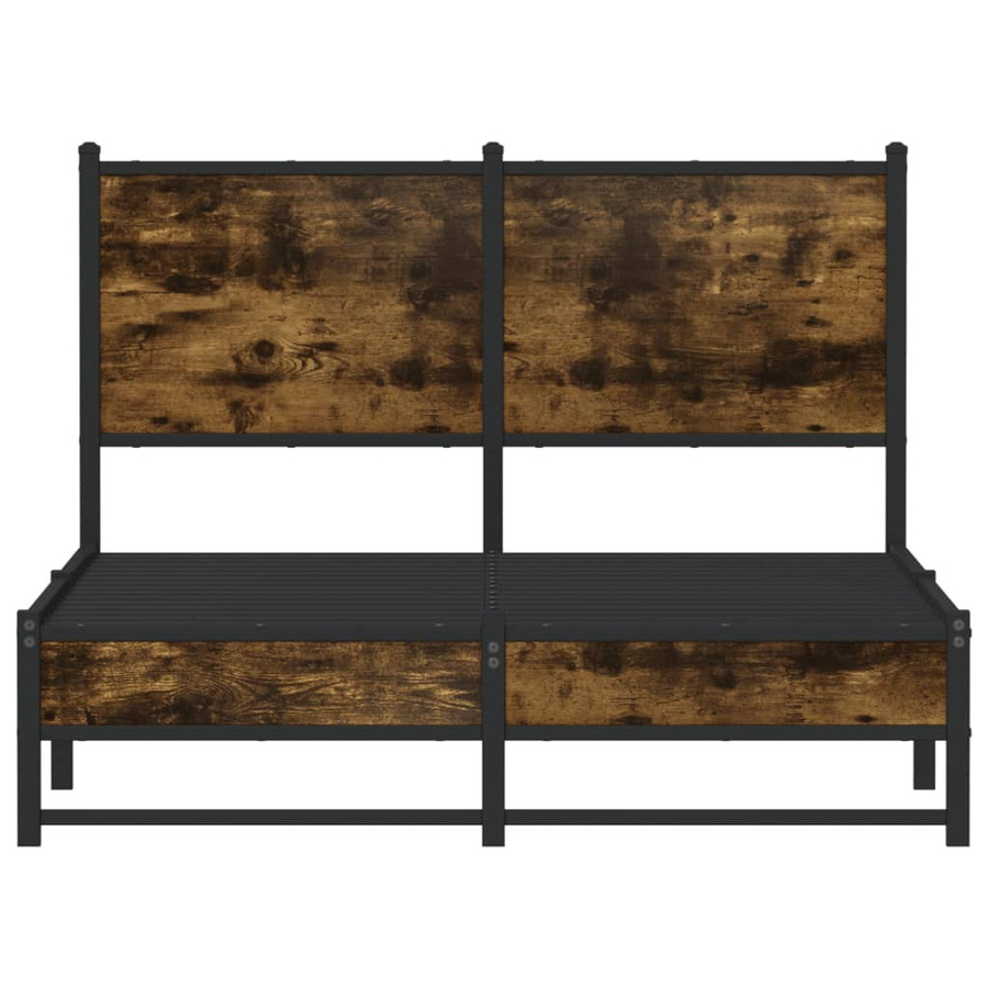 vidaXL Metallbettrahmen in Räuchereiche, Farbe Braun, B/T/H: 120 x 190 cm - Bild 4