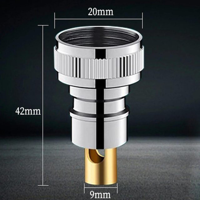 Meiteai-Home Automatisches Waschmaschinen-Wasserstoppventil mit 3 Auslässen aus Aluminiumlegierung in Chrom Silber - Bild 1