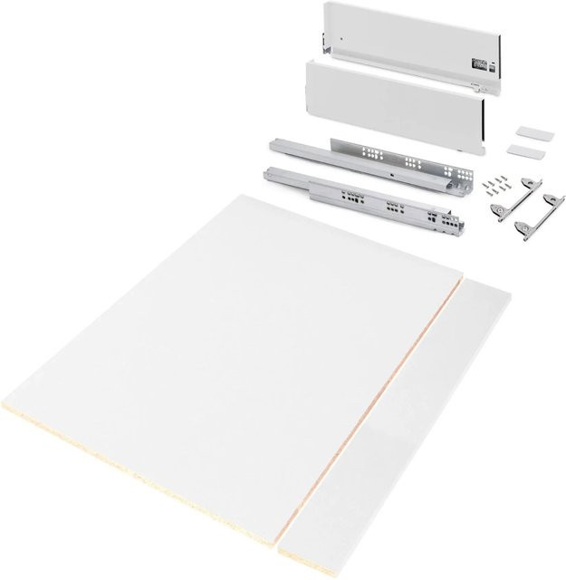 Emuca Schubladengarnitur Vertex für Küche oder Badezimmer, Weiß Lackiert, Modul Breite: 90 cm, Höhe: 17,8 cm - Bild 1
