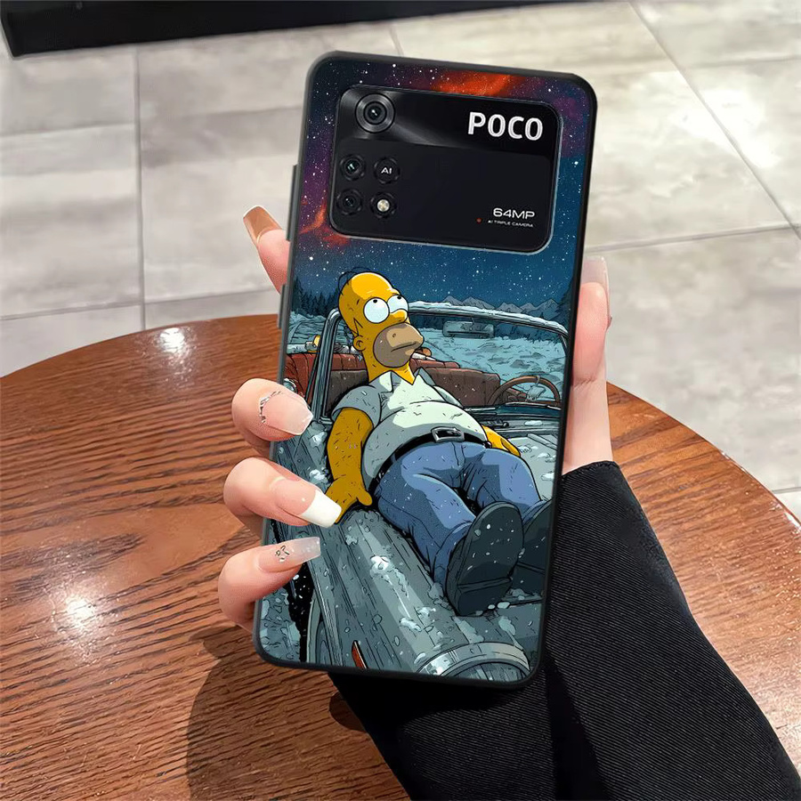 Handyhülle mit The Simpsons Homer Art für Xiaomi Poco F8 M3 M4 M7 Pro M5 C50 F3 C75 X3 X4 X5 X7 Pro C61 F1 C71 in Schwarz - Bild 4