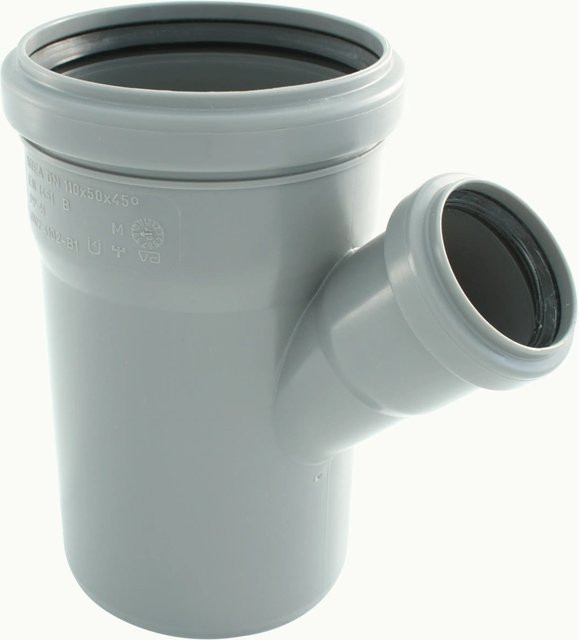 Marley HT-Einfachabzweig 45 Grad DN 110/50 in Grau - Bild 1