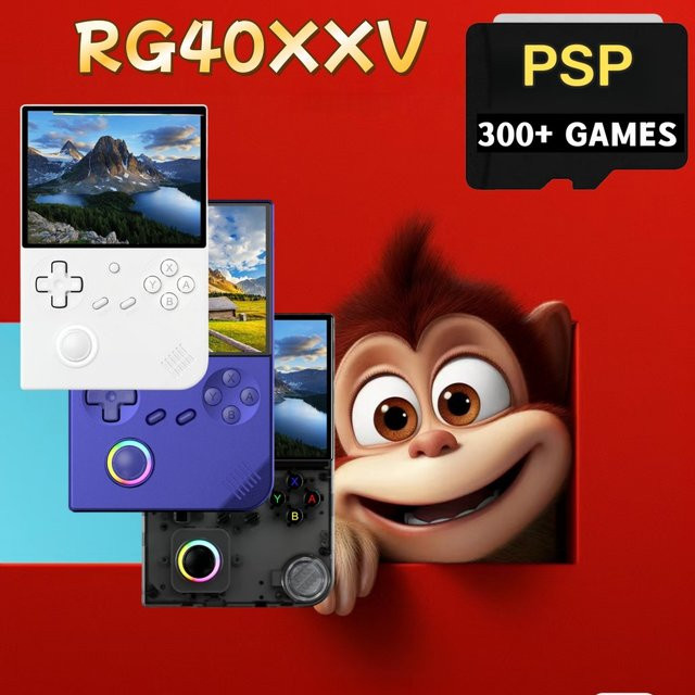 ANBERNIC RG 40XXV Retro-Handheld-Spielkonsole in Weiß mit 4,0 Zoll IPS-Bildschirm, 256 GB Speicher und RGB-Beleuchtung - Bild 1