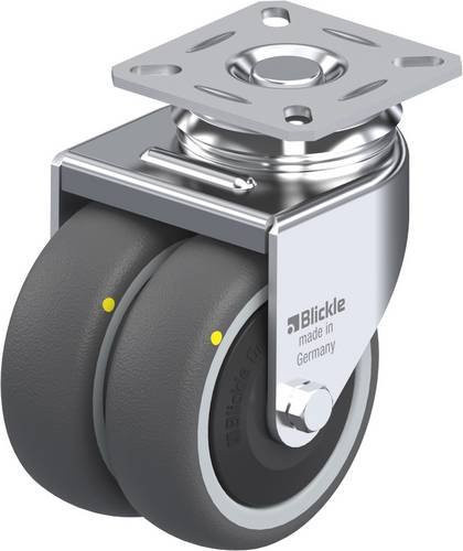 Blickle Doppel-Lenkrolle LDA-PATH 75KF-ELS in Grau, Rad-Durchmesser: 75 mm, Tragfähigkeit: 65 kg - Bild 1