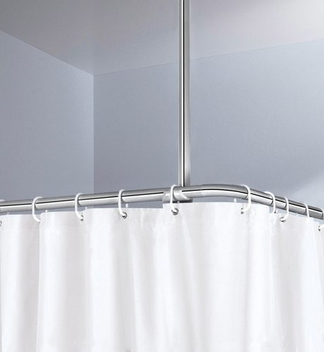 KLEINE WOLKE Deckenhalter-Stange aus Edelstahl in Chrom, Durchmesser: 60 cm, Breite: 25 cm - Bild 1