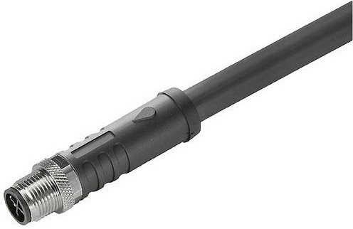 Weidmüller Sensor-Aktor-Steckverbinder M12 konfektioniert, Polzahl 3+PE, schwarz, Länge: 2,00 m - Bild 1
