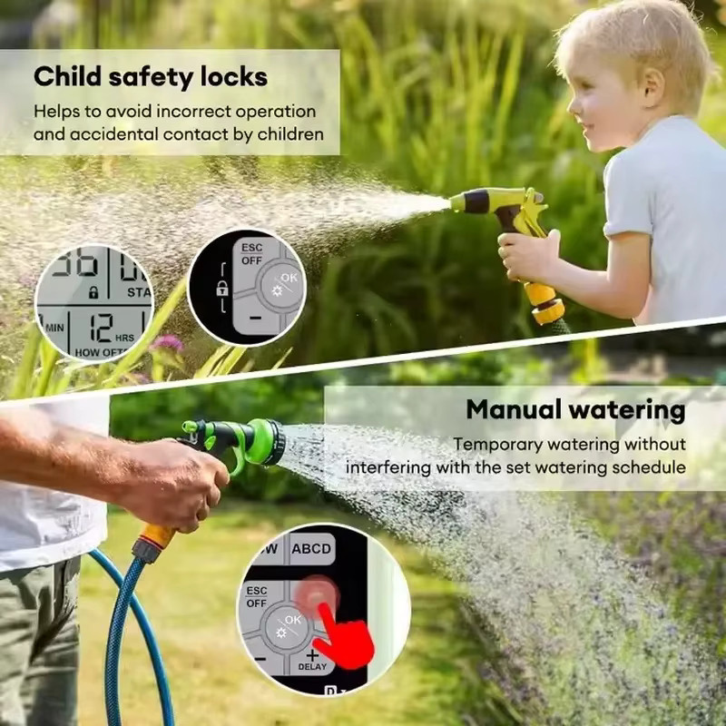 Automatischer Gartenbewässerungscomputer mit LCD-Display und 4 Zonen sowie EU-Stecker - Bild 3