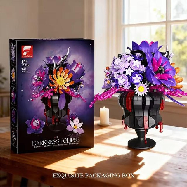 Gotisches Bouquet Lila Blumenvase, Baustein Set, 947 Teile, ab 14 Jahren - Bild 1