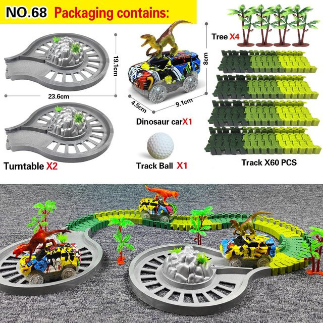 Linyi toy car Elektro-Rennbahn Dinosaurier, Spielzeugauto, ab 4 Jahren - Bild 1