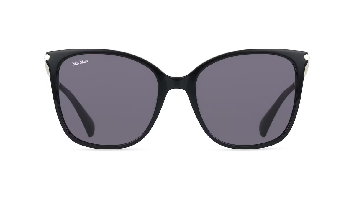 Max Mara MM0202 Sonnenbrille Cat Eye, Vollrand, Acetat, Damen, schwarz, grau - Bild 1
