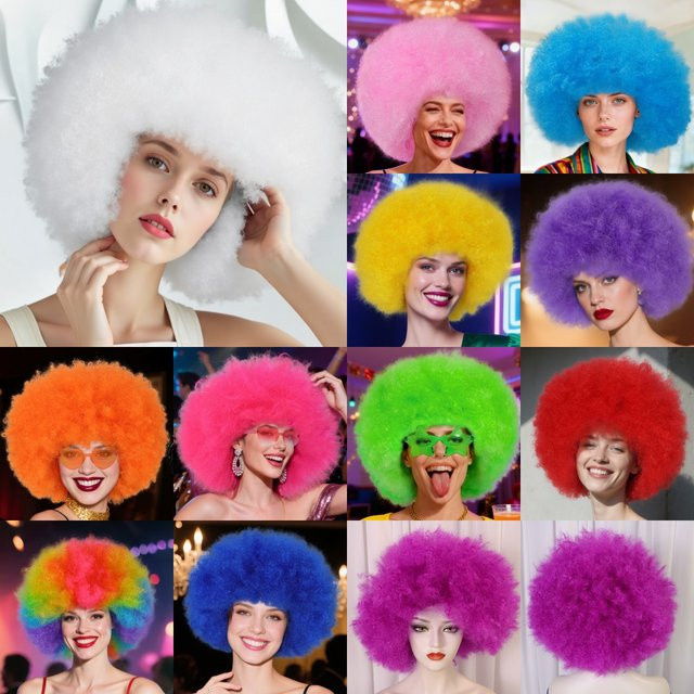 ANOGOL Afro-Lockenperücke, synthetisch, kurz - Bild 1