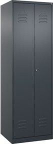 C+P Spind Classic PLUS Schwarz-Weiß mit 2 Abteilen, Zylinderschloss, B/T/H: 60 x 50 x 185 cm - Bild 1