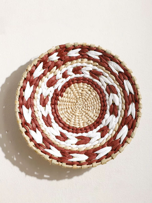 Artilady Wandkorb aus Seegras und Rattan in Beige, handgefertigte geometrische Hängedekoration im Bohemian Stil - Bild 2