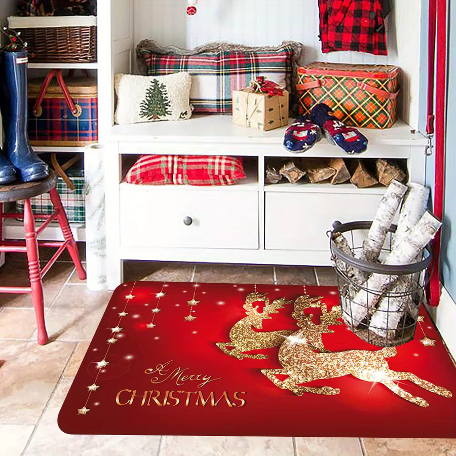 VIKAMA Rutschfeste Bodenmatte für Schlafzimmer und Badezimmer mit Weihnachtsdesign, Farbe: Rot, B/T: 60 x 40 cm - Bild 4