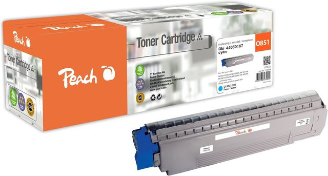 Peach O4405 Cyan Toner Cartridge für OKI MC 851 CDTN, MC 851 CDXN, MC 851 DN, MC 851 DN plus und MC 861 CDTN (wiederaufbereitet) - Bild 1