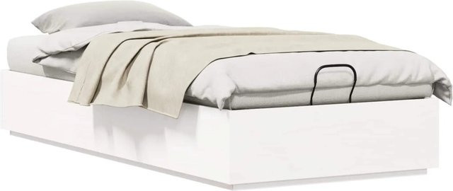 vidaXL Ottoman Bettgestell aus massivem Kiefernholz in Weiß mit Lift-up-Funktion B/T/H: 100 x 200 cm - Bild 1