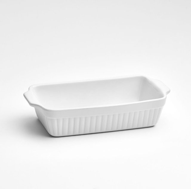 van Well Auflaufform aus Steinzeug mit Rillenstruktur, weiß, rechteckig, 12er Pack, L x B x H: 30 x 16 x 6,5 cm - Bild 1