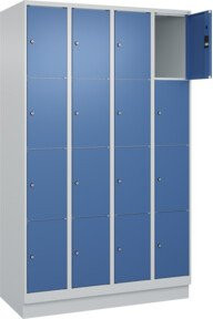 C+P Schließfachschrank Classic PLUS mit Sockel, 4 Abteile, Farbe: Grau und Blau (Front RAL 5023 Fernblau), H x B x T: 195 x 120 x 50 cm - Bild 1