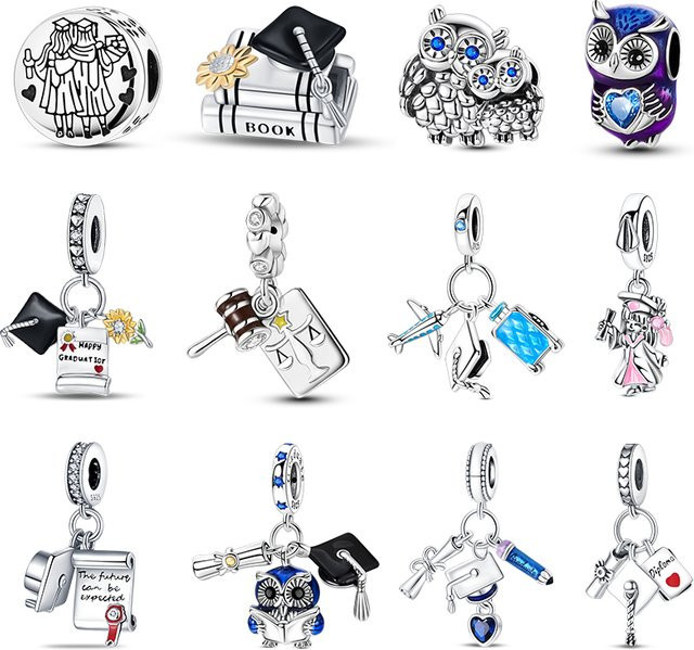 Pandach Charm Bunte Eule, 925 Silber, Bunt, Unisex - Bild 1