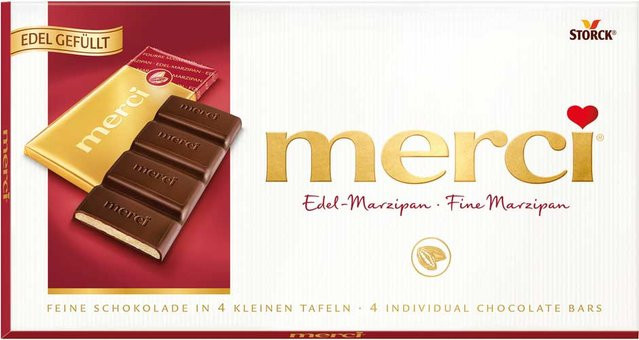 Merci Edel-Marzipan Schokoladentafel 4 x 28 g - Bild 1