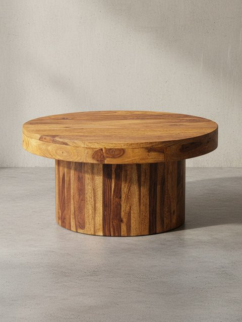 KADIMA DESIGN Couchtisch aus Massivholz Sheesham, quadratisch, Braun lackiert, B/T/H: 60 x 60 x 30 cm - Bild 1