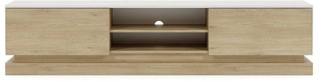 Vente-unique TV-Board Devika in Naturfarben Hell und Weiß mit Marmoroptik, Breite: 190 cm, Höhe: 44 cm, Tiefe: 40 cm - Bild 1