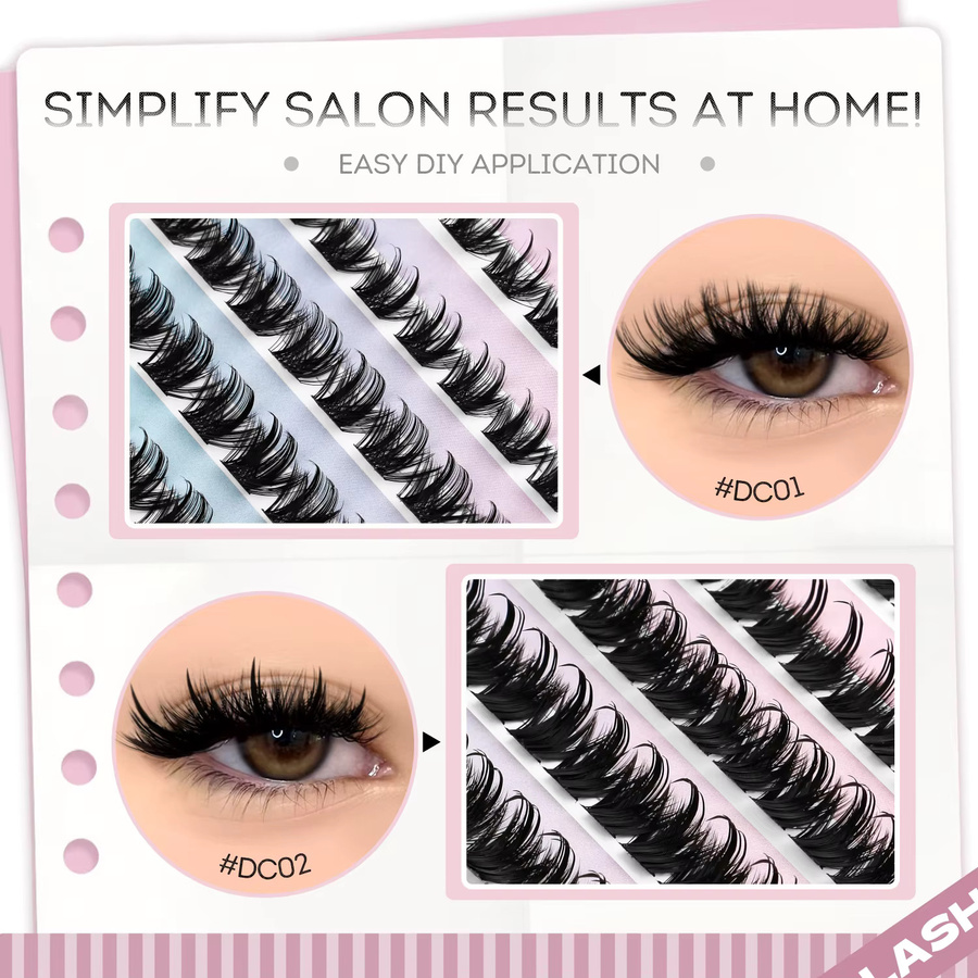 GROINNEYA Wimpern-Cluster, Volumen, natürlich, Unisex - Bild 5
