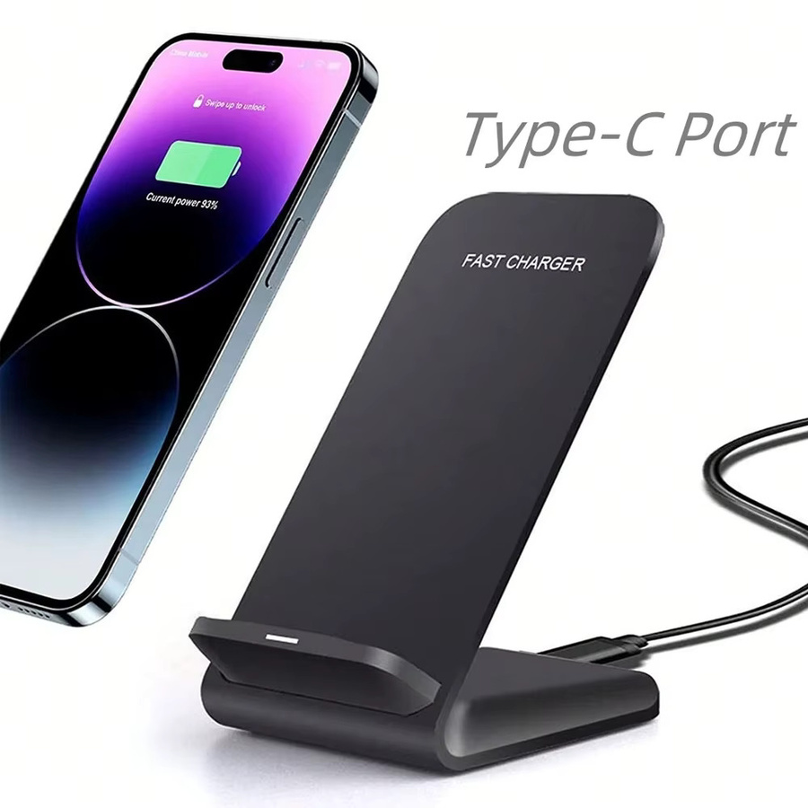 KEPHE 30W Kabelloses Ladegerät Ständer als Induktions-Schnelllade-Dockingstation für iPhone, Samsung und Xiaomi in Schwarz - Bild 2