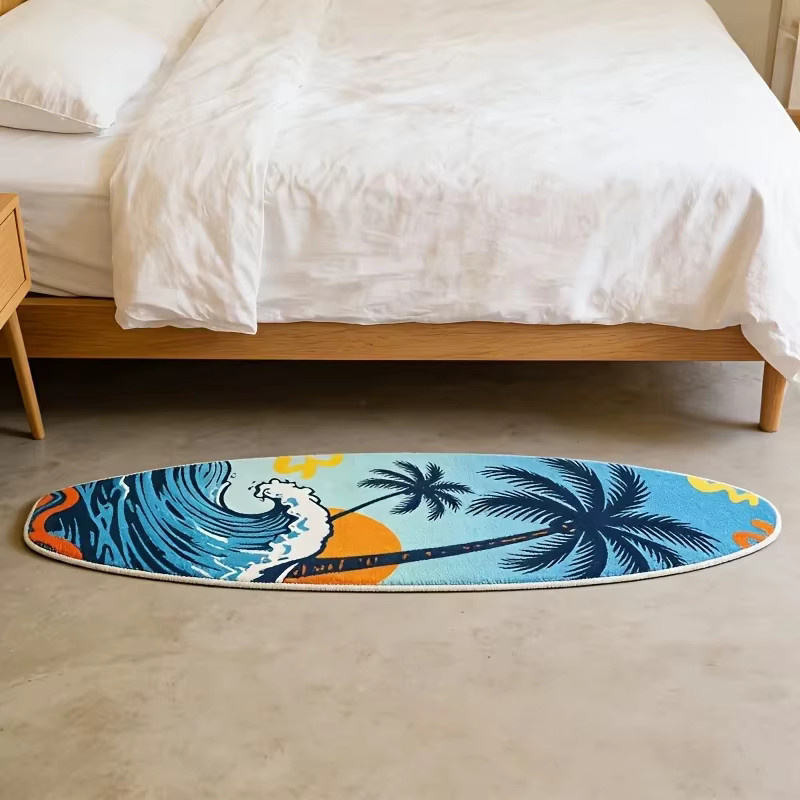 VIKAMA Surfboard-Teppich im hawaiianischen Stil, rutschfester dekorativer Teppich in Multicolour für Wohnzimmer und Schlafzimmer - Bild 2