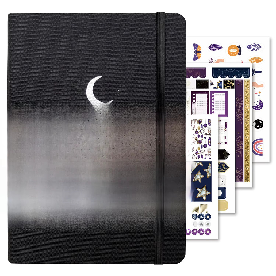 BUKE DOT-GRID MOON Stars Skizzenbuch und gepunktetes Tagebuch mit Hardcover aus schwarzem Stoff, A5, 160 Seiten aus 160 g/m2 Bambuspapier - Bild 6