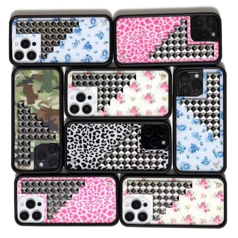 Potdemiel Wildflower Lace Lover 3D-Nieten Handyhülle für iPhone 16 15 14 13 12 Pro Max mit floralem Blumenmuster - Bild 5