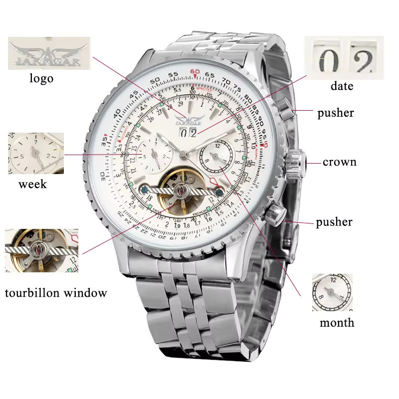 Jaragar Armbanduhr, Automatik, Edelstahl, Blau, Herren - Bild 4