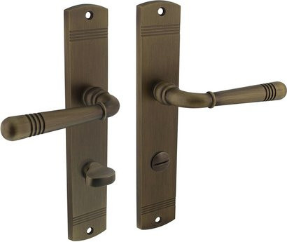 Intersteel Langschild-Garnitur Helena in Braun aus Zamak mit B/H: 235 x 8 mm und WC 788 mm - Bild 1