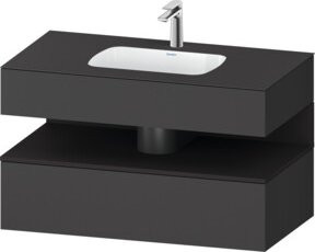 Duravit Einbauwaschtisch-Möbel-Set Qatego in Grau Matt, B/T/H: 100 x 55 x 60 cm - Bild 1