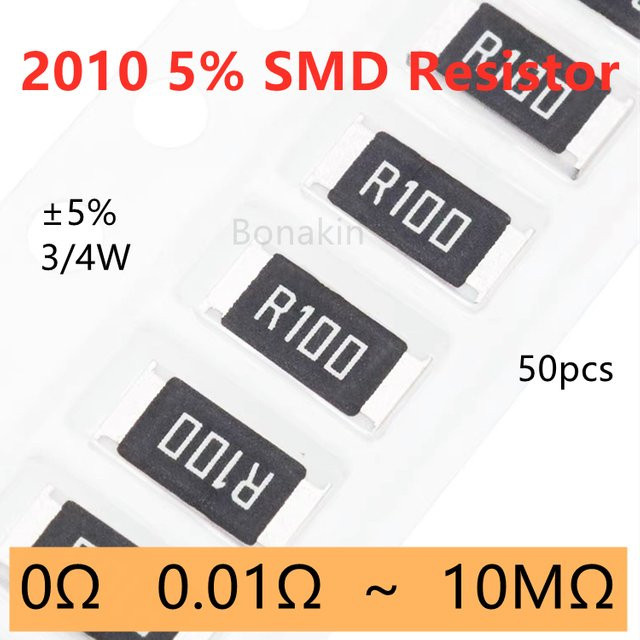 50 Stück SMD-Widerstände 2010 Typ 5 % in Schwarz von Bonakin - Bild 1
