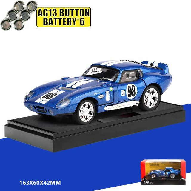 Linyi toy car Shelby Cobra Daytona Coupe, Modellauto, 1:32, blau, Metall - Bild 1