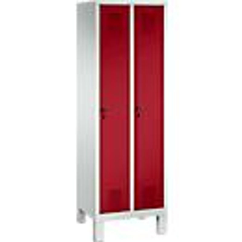 C+P Garderobenschrank Evolo aus Stahl mit Rubinrot Front und lichtgrauem Korpus, H x B x T: 185 x 61 x 50 cm - Bild 3
