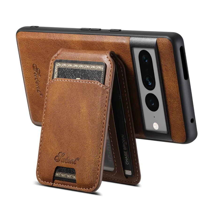SUTENI Handyhülle aus Kunstleder mit Magnet Kartenhalter und Ständer für Google Pixel 9 XL, 8 Pro, 7A und 6 in Blau oder Braun - Bild 3
