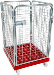 HMH rolltainer® Rollbehälter ADB 1020 KU rot, B/T: 72,4 x 81,5 cm, 4-seitig mit 1 Tür - Bild 1
