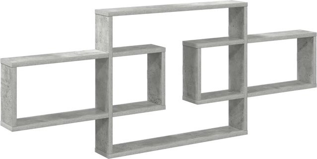 vidaXL Wandregal in Betongrau aus Holzwerkstoff, modern und schlicht, B: 130 cm, H: 50 cm, T: 10 cm - Bild 1