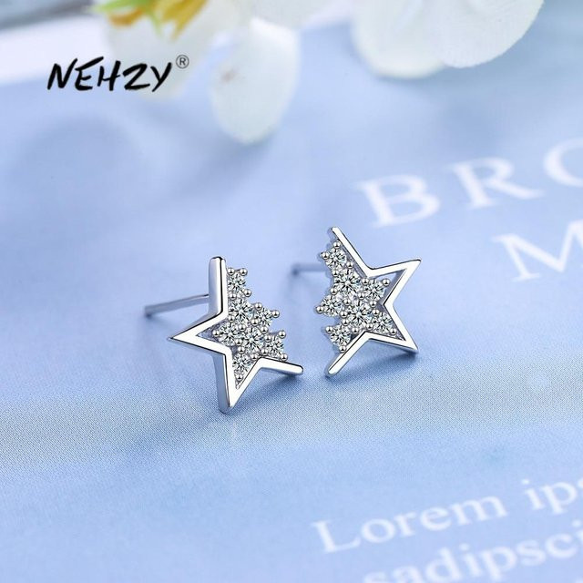 Ohrstecker 925 Sterling Silber, Kristall Zirkon, Damen, gray - Bild 1