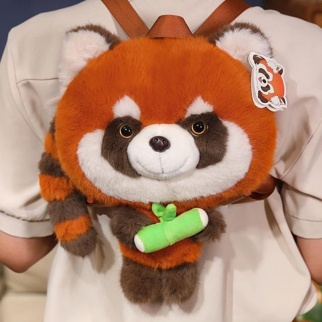 Wucifang Bags Roter Panda Plüschrucksack, Kuscheltier, Rot - Bild 1