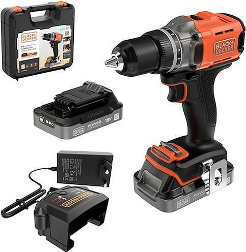 Black+Decker Akku-Bohrschrauber BCD382D2XK-QW 18V mit 2.0Ah Li-Ion Akku und Ladegerät in Orange - Bild 1