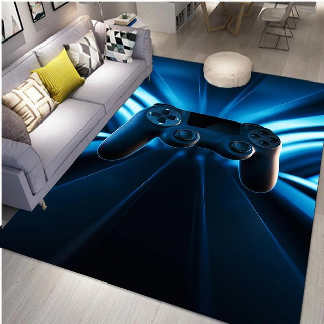 Karpetti Gaming Bereichsteppich mit Controller-Design in Blau, B/T: 120 x 100 cm - Bild 1