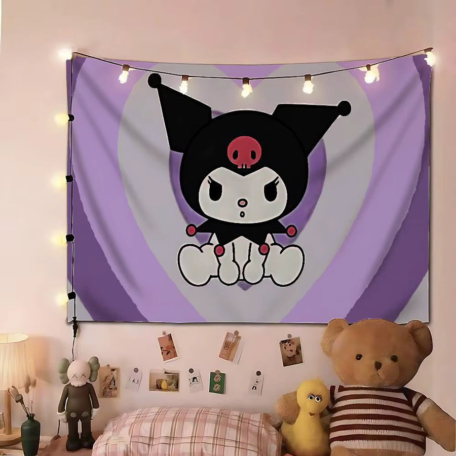 Mesuca Wandteppich Kuromi Design in Lila, moderner Textil-Wandbehang mit Fotodruck, rechteckig - Bild 2