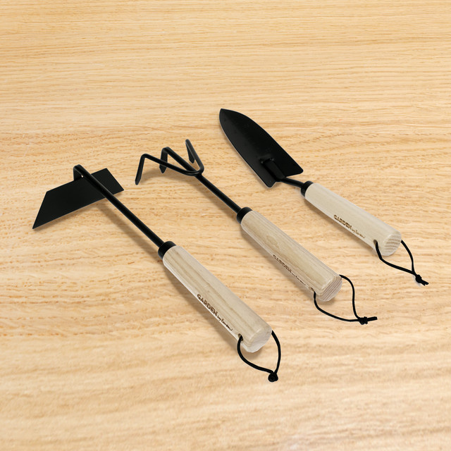 Benson Gartenhandwerkzeug 3er Set aus Eschenholz in Geschenkbox aus Kraftpapier - Bild 1